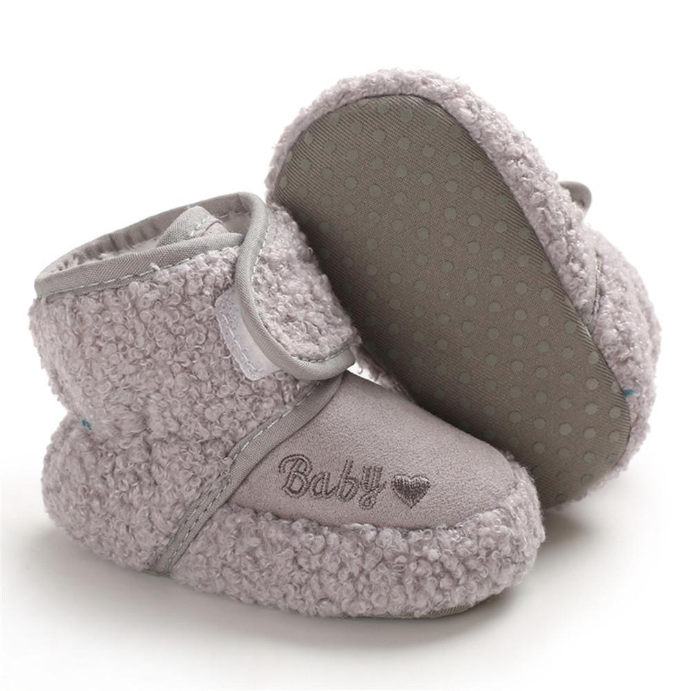 Baby Solid Letter Printed Magic Tape Snow Boots