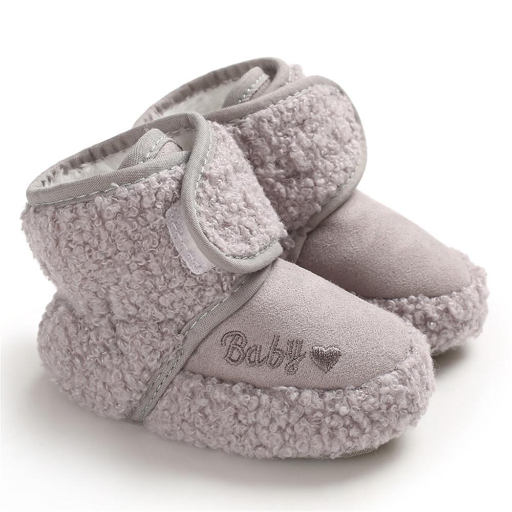 Baby Solid Letter Printed Magic Tape Snow Boots