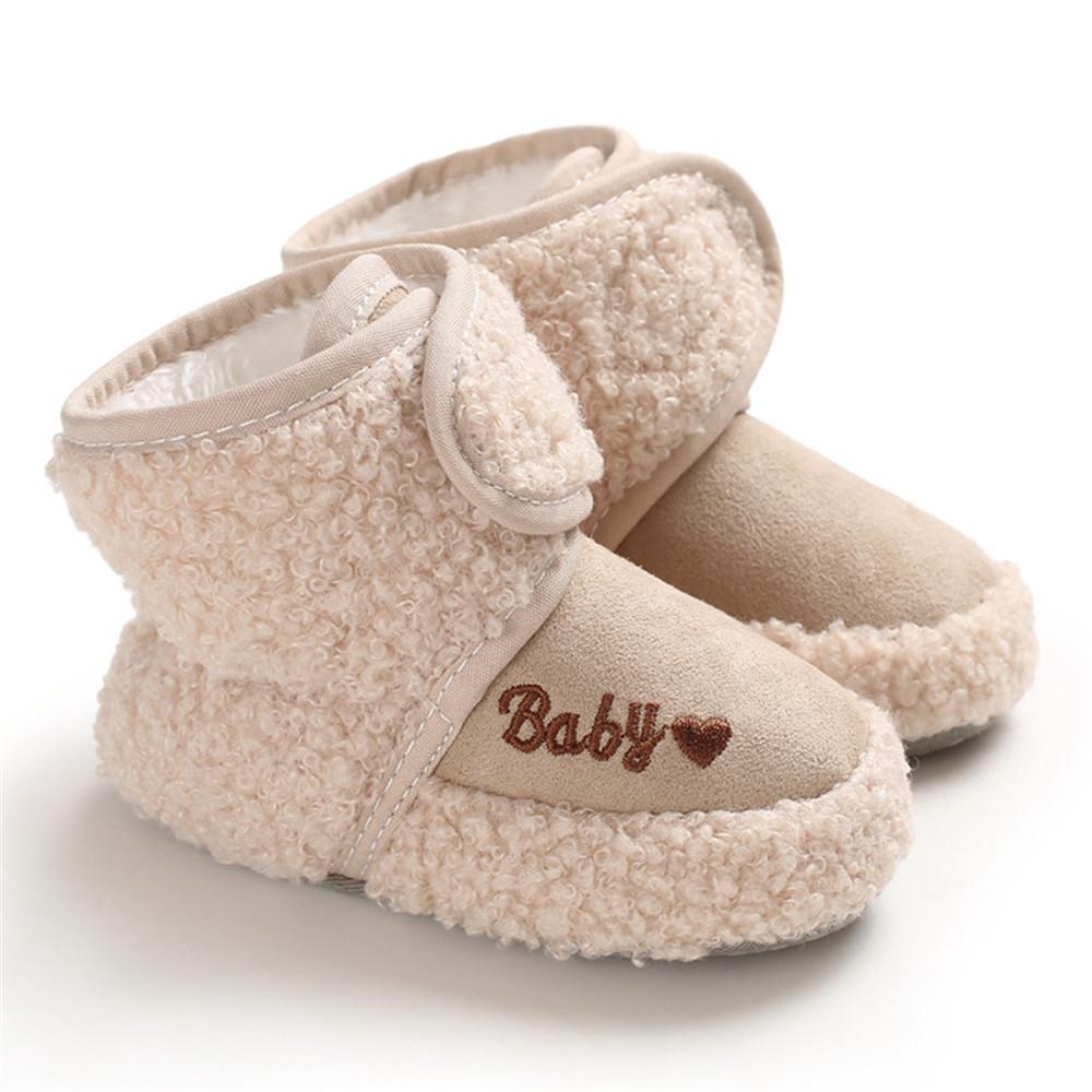 Baby Solid Letter Printed Magic Tape Snow Boots