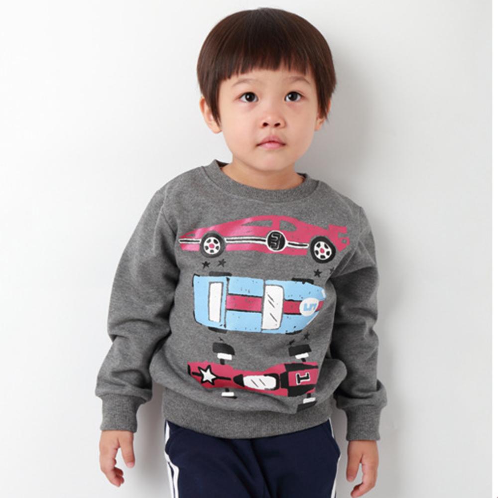 Boys Solid Long Sleeve Cartoon Casual Tops Wholesale