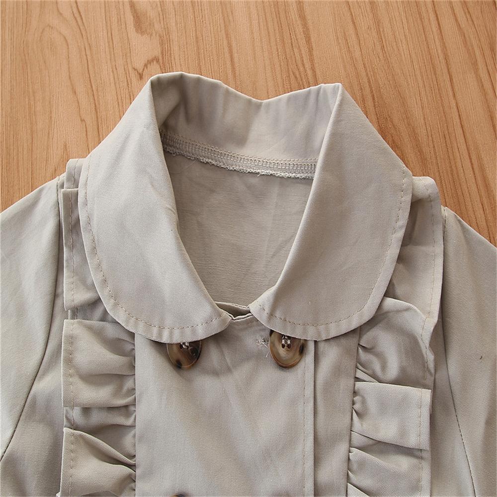 Girls Solid Long Sleeve Ruffle Casual Coats Wholesale