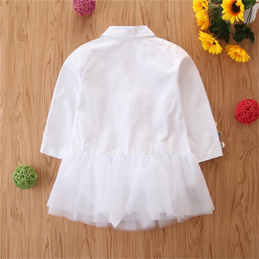 Girls Solid Long Sleeve Splicing Tulle Coats Wholesale