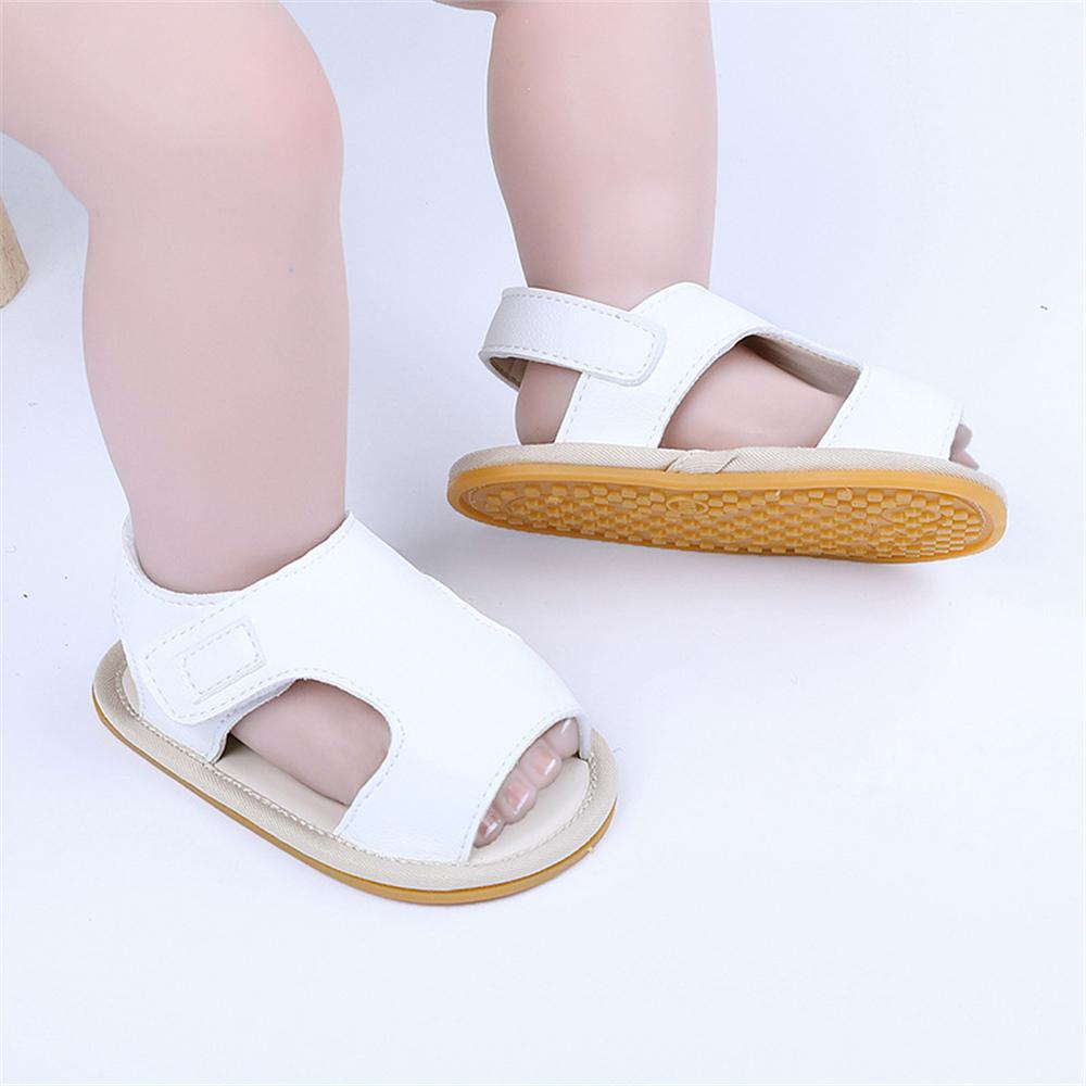 Baby Unisex Solid Magic Tape Sandals Wholesale Baby Shoes Suppliers