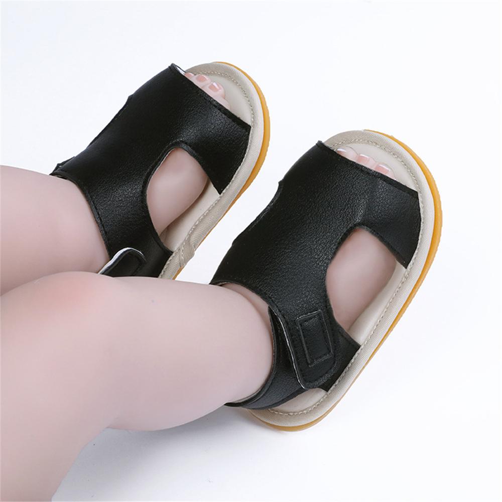 Baby Unisex Solid Magic Tape Sandals Wholesale Baby Shoes Suppliers