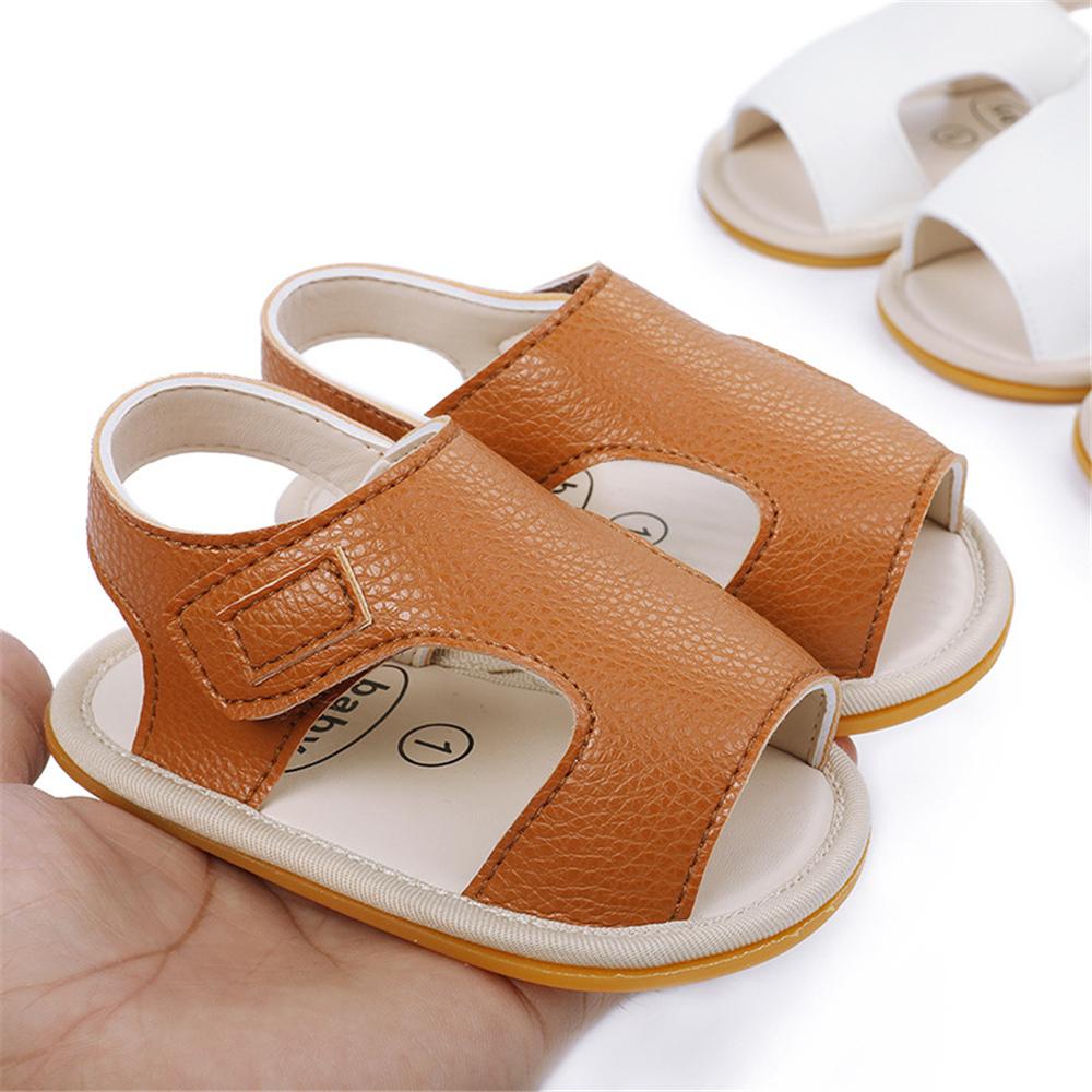 Baby Unisex Solid Magic Tape Sandals Wholesale Baby Shoes Suppliers