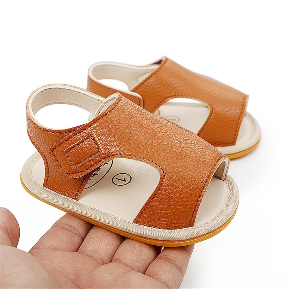 Baby Unisex Solid Magic Tape Sandals Wholesale Baby Shoes Suppliers