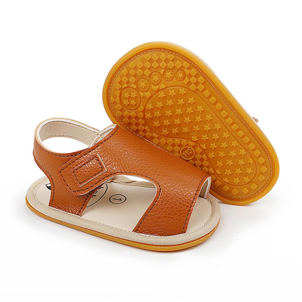 Baby Unisex Solid Magic Tape Sandals Wholesale Baby Shoes Suppliers