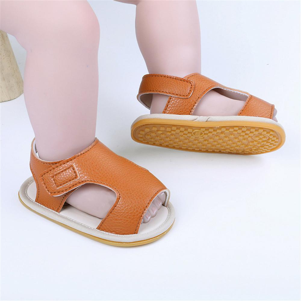 Baby Unisex Solid Magic Tape Sandals Wholesale Baby Shoes Suppliers