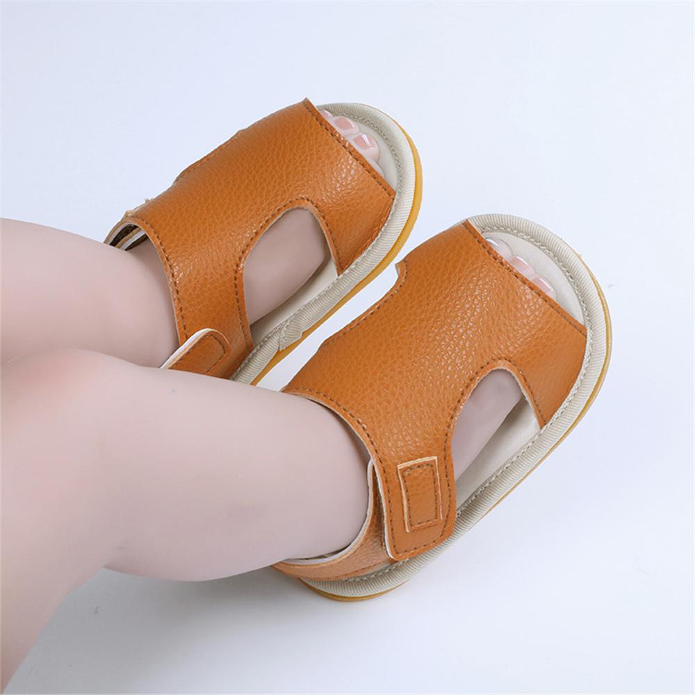 Baby Unisex Solid Magic Tape Sandals Wholesale Baby Shoes Suppliers