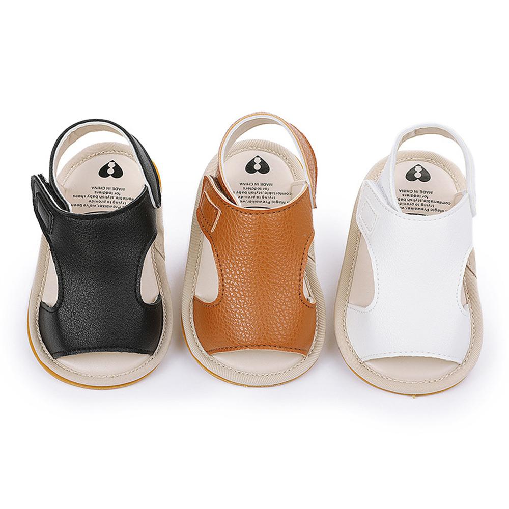 Baby Unisex Solid Magic Tape Sandals Wholesale Baby Shoes Suppliers