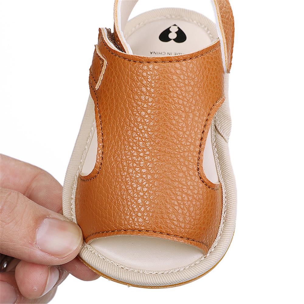 Baby Unisex Solid Magic Tape Sandals Wholesale Baby Shoes Suppliers