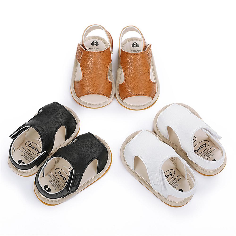 Baby Unisex Solid Magic Tape Sandals Wholesale Baby Shoes Suppliers