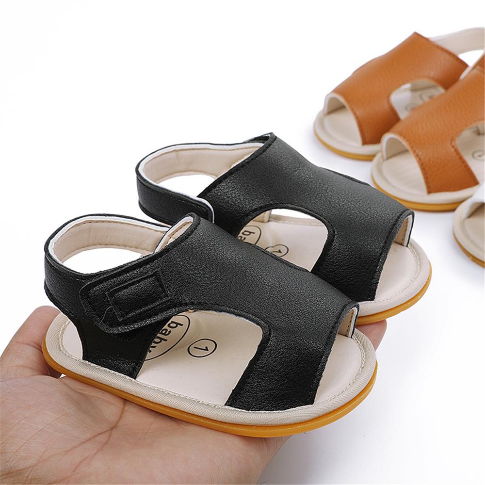 Baby Unisex Solid Magic Tape Sandals Wholesale Baby Shoes Suppliers