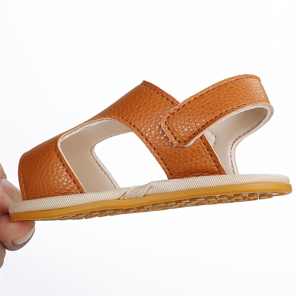 Baby Unisex Solid Magic Tape Sandals Wholesale Baby Shoes Suppliers