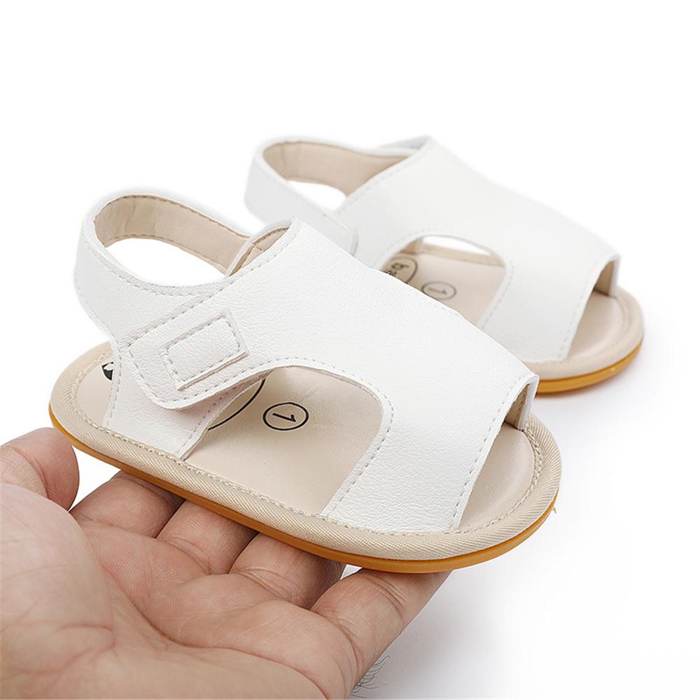 Baby Unisex Solid Magic Tape Sandals Wholesale Baby Shoes Suppliers