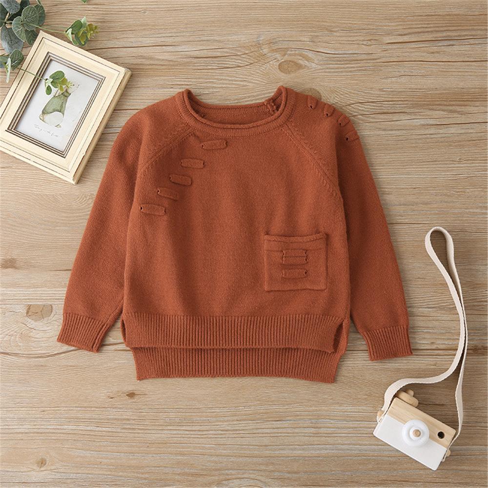 Girls Solid Pocket Sweaters Girls Boutique Wholesale