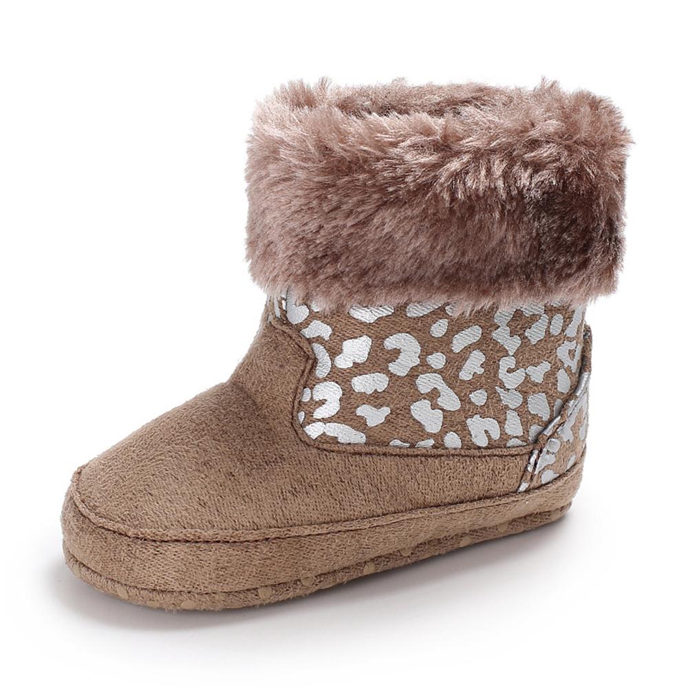 Baby Girls Solid Printed Winter Fur Boots Wholesale Children Shoes
