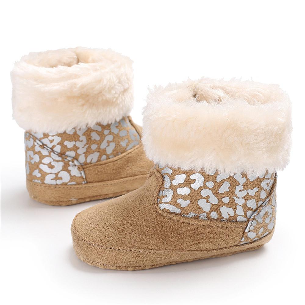 Baby Girls Solid Printed Winter Fur Boots Wholesale Children Shoes