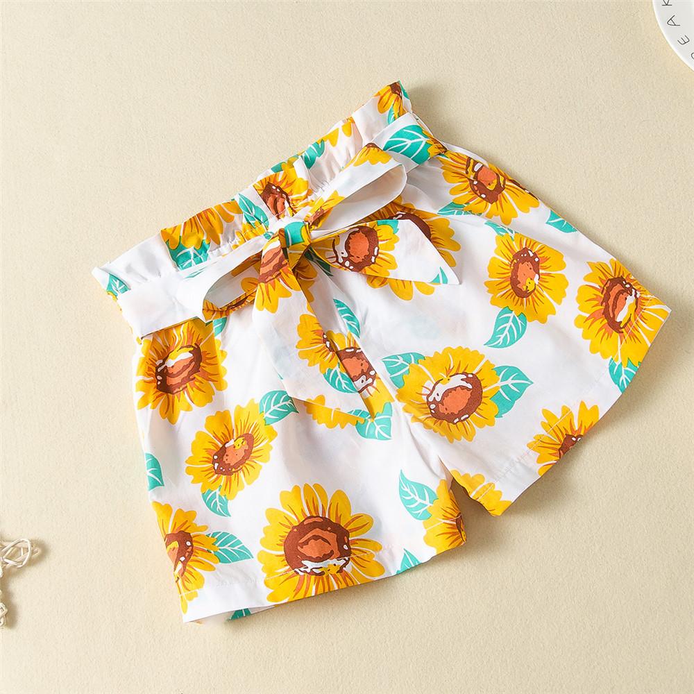 Girls Solid Tank Top & Flower Shorts Bulk Childrens Clothing Suppliers