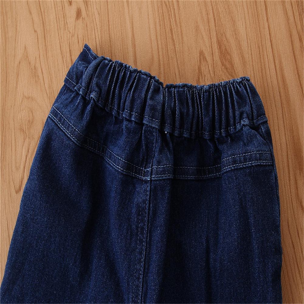 Girls Solid Zipper Bell Jeans Toddler Baby Girl Wholesale Boutique