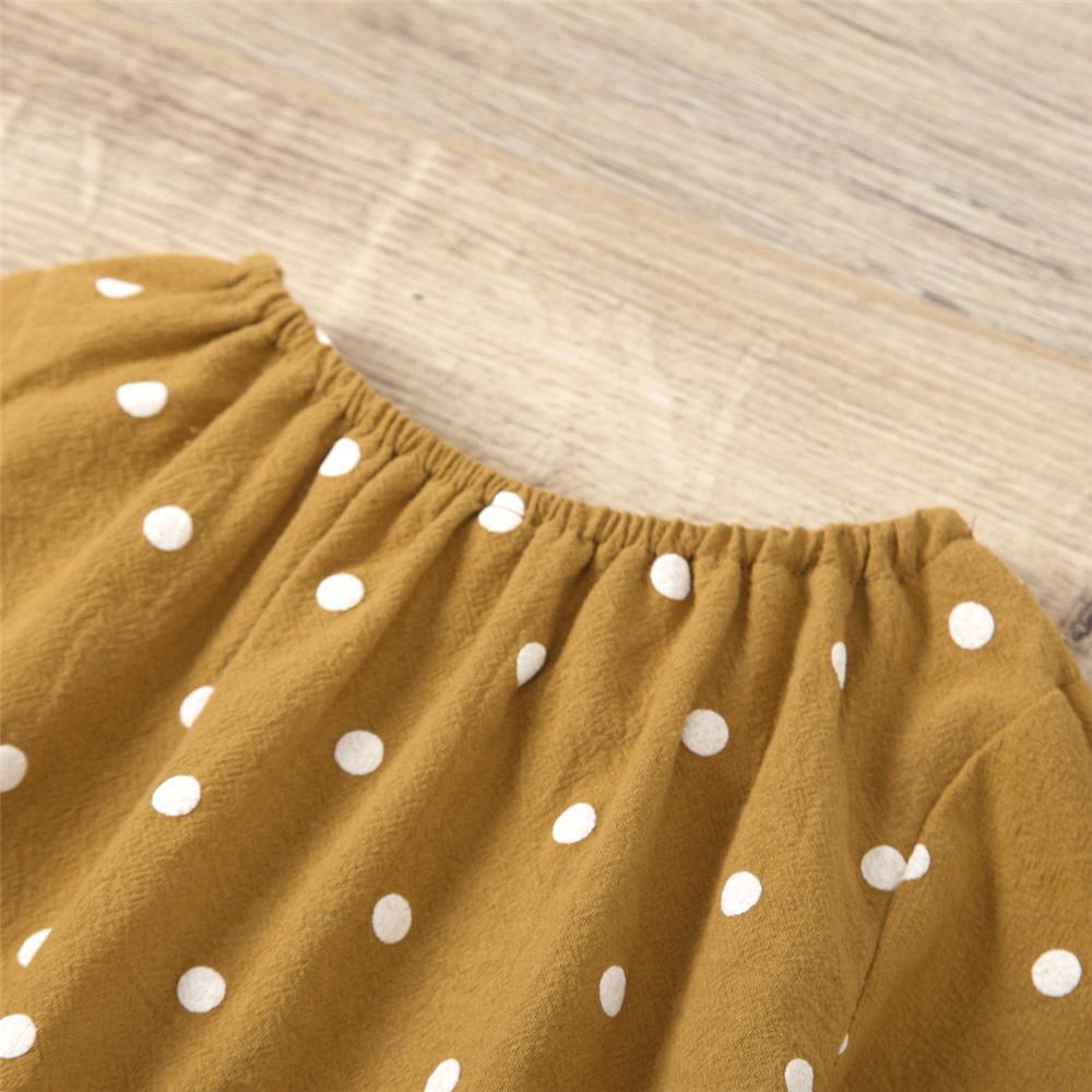Baby Girls Spring Polka Dot Printed Long Sleeve Top & Shorts Baby Wholesale Suppliers