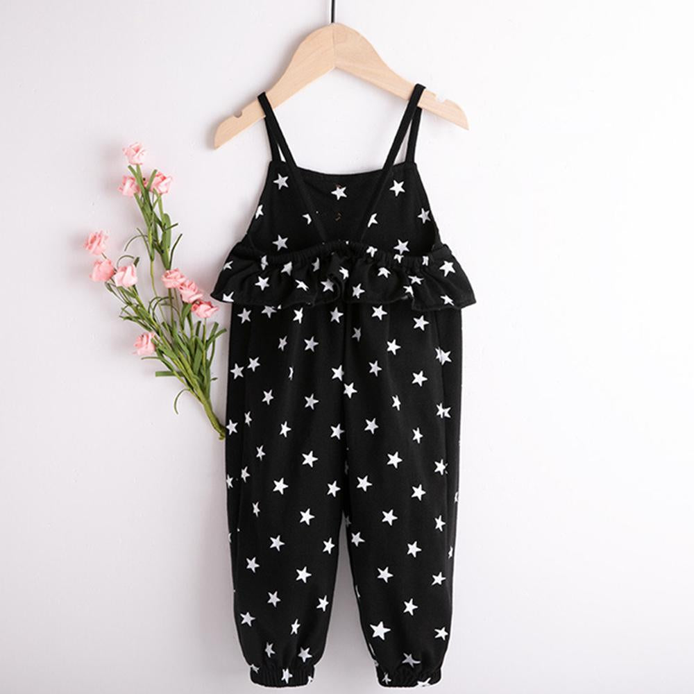 Girls Star Button Sling Jumpsuit Trendy Kids Wholesale Clothing