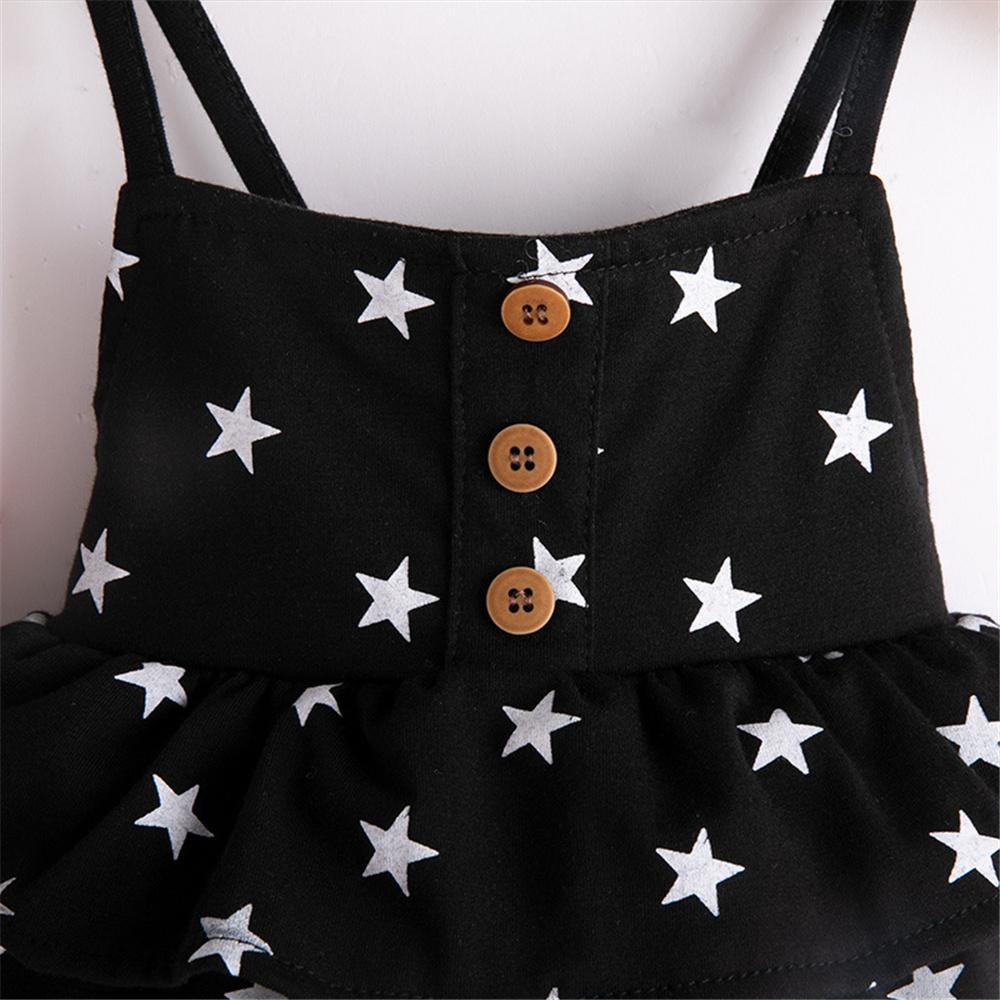 Girls Star Button Sling Jumpsuit Trendy Kids Wholesale Clothing