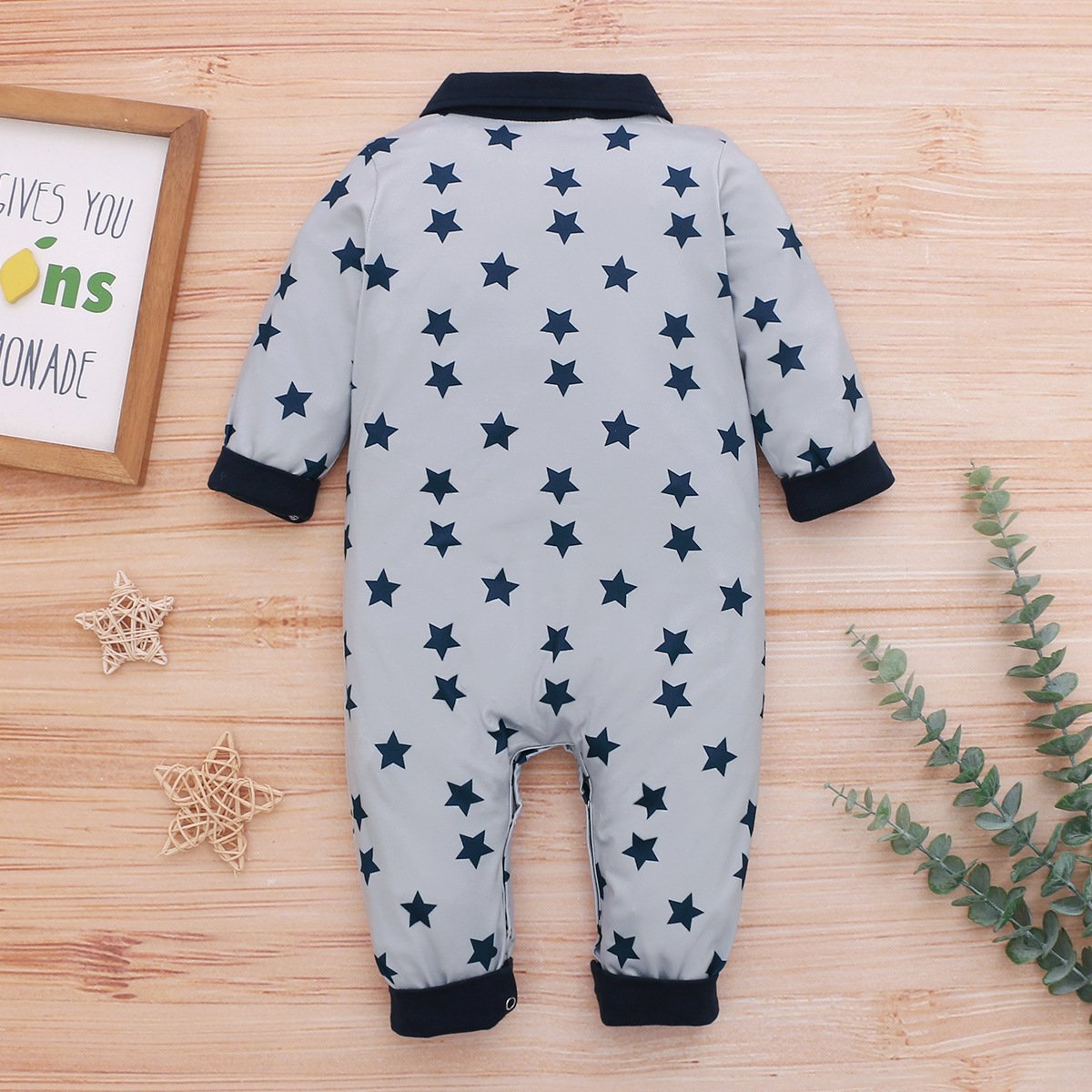 Baby Boys Star Long Sleeve Romper wholesale baby