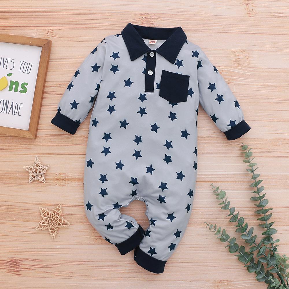 Baby Boys Star Long Sleeve Romper wholesale baby