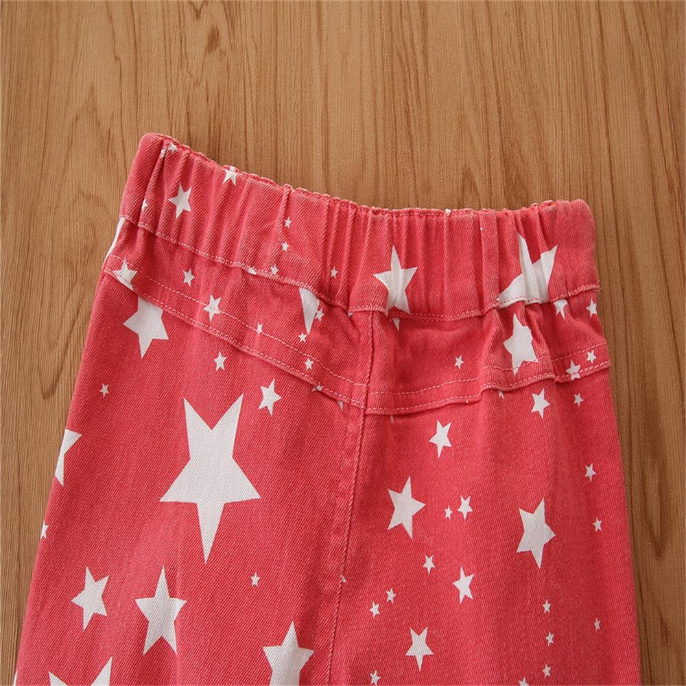 Toddler Girls Star Ripped Flared Jeans Girls Clothes Wholesale