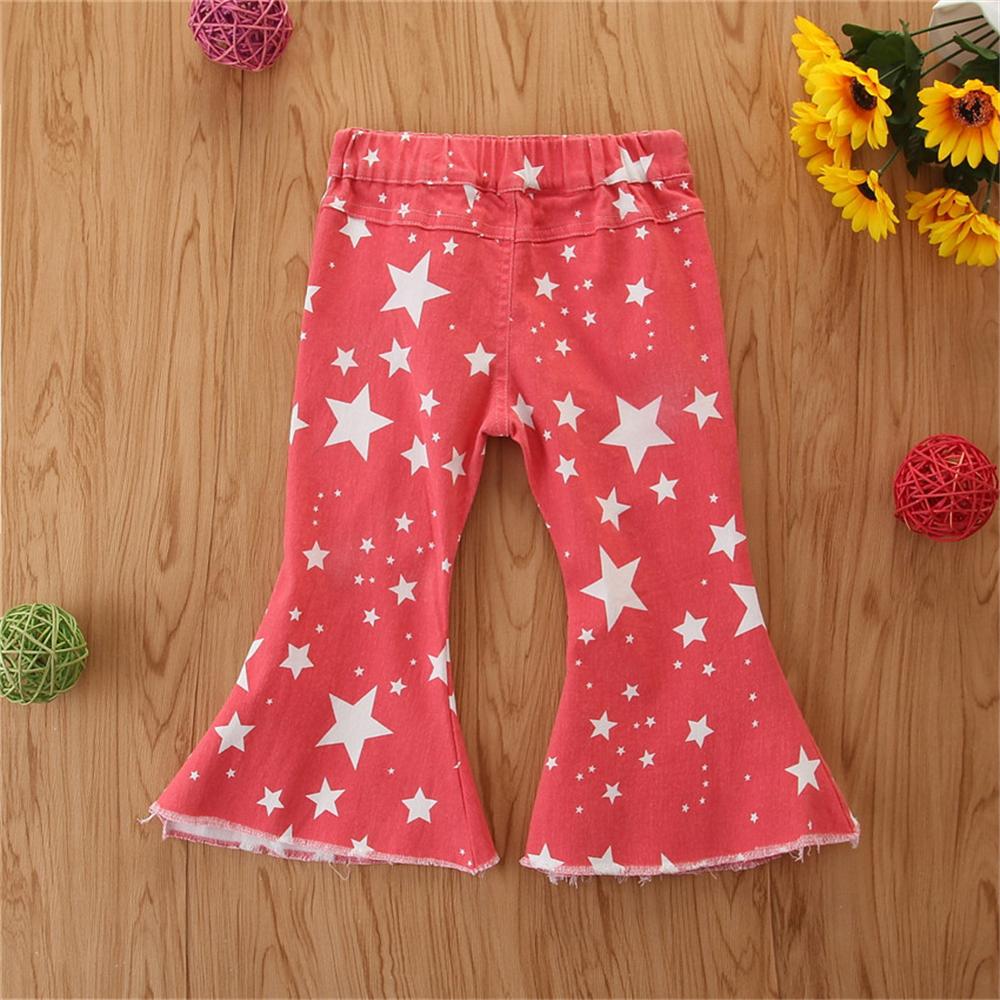 Toddler Girls Star Ripped Flared Jeans Girls Clothes Wholesale