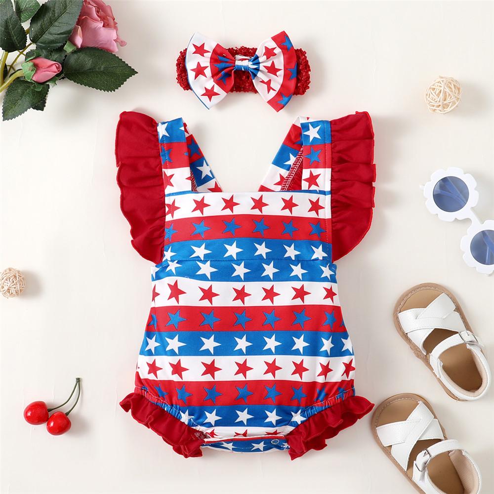 Baby Girls Star Romper & Headband wholesale baby clothes usa