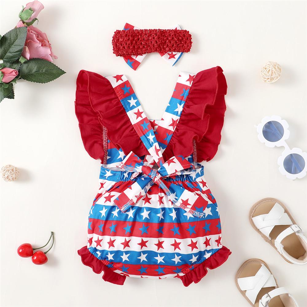 Baby Girls Star Romper & Headband wholesale baby clothes usa