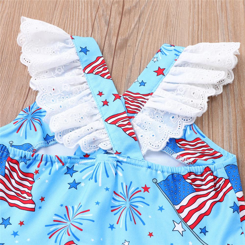 Girls Star Striped Sleeveless Dress wholesale childrens clothing