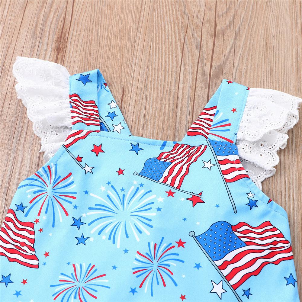 Girls Star Striped Sleeveless Dress wholesale childrens clothing