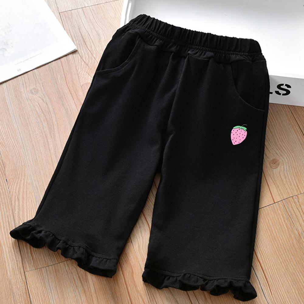 Girls Strawberry Pocket Casual Summer Pants wholesale kids boutique clothing