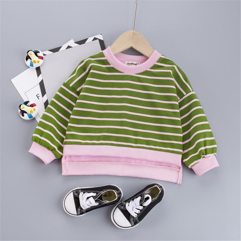 Girls Number Stripe Long Sleeve Crew Neck Jumpers