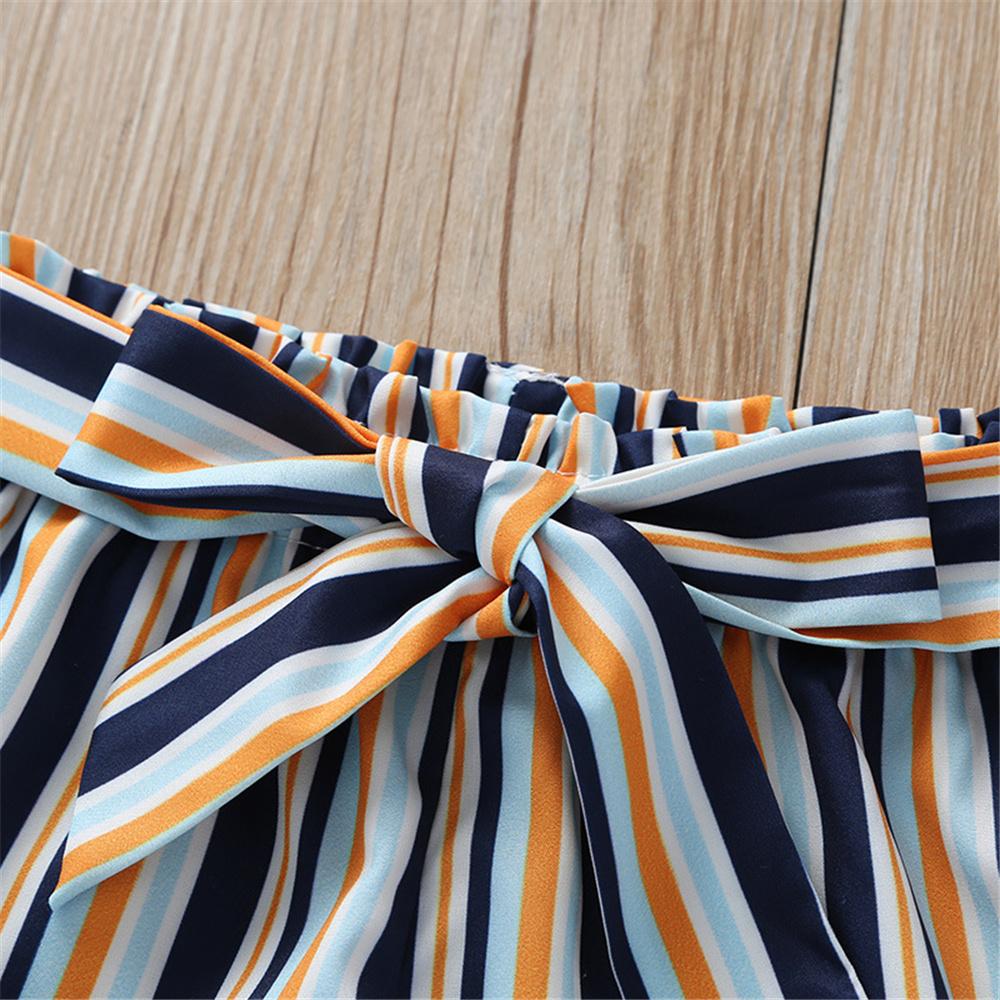 Girls Striped Bow Shorts wholesale kids boutique clothing