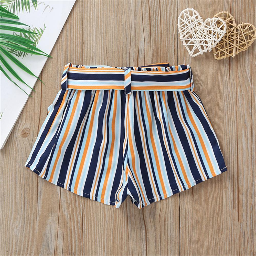 Girls Striped Bow Shorts wholesale kids boutique clothing