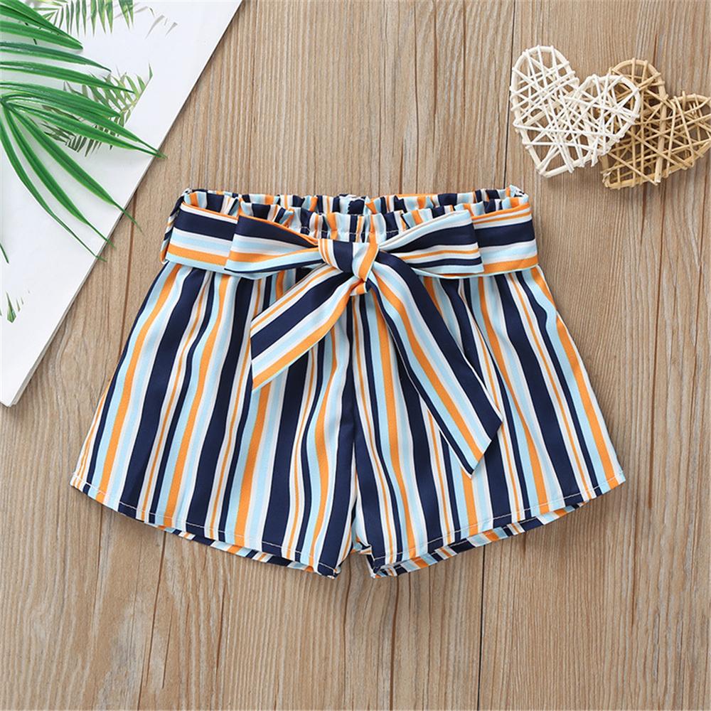 Girls Striped Bow Shorts wholesale kids boutique clothing