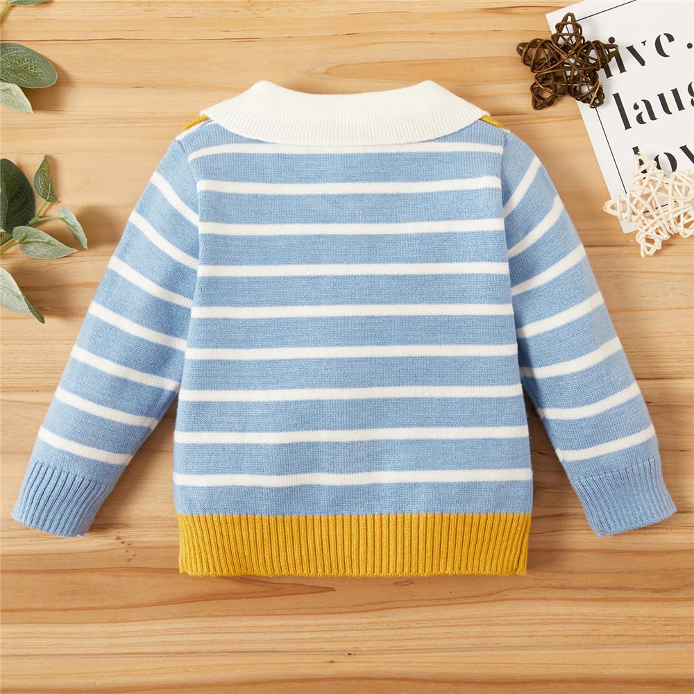 Baby Striped Button Casual Long Sleeve Sweaters