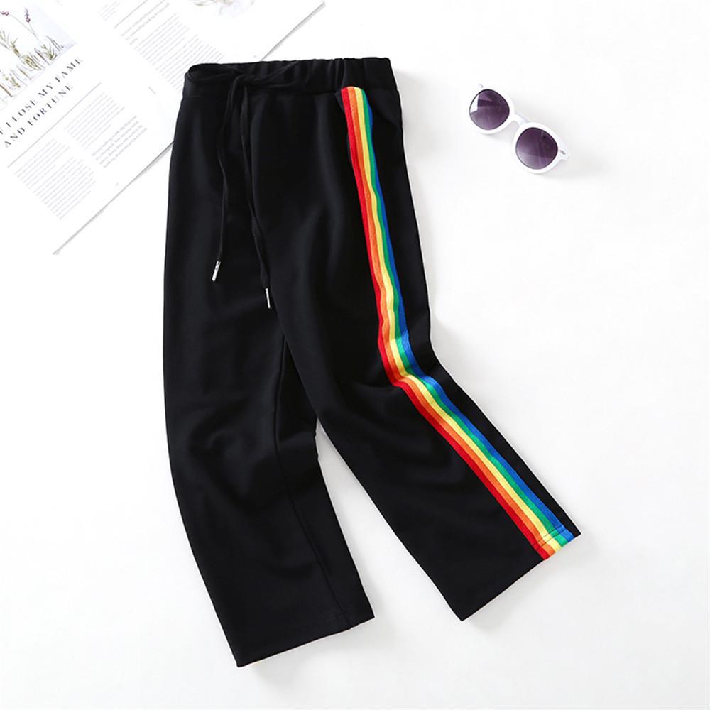 Girls Striped Casual Pants trendy kids wholesale clothing