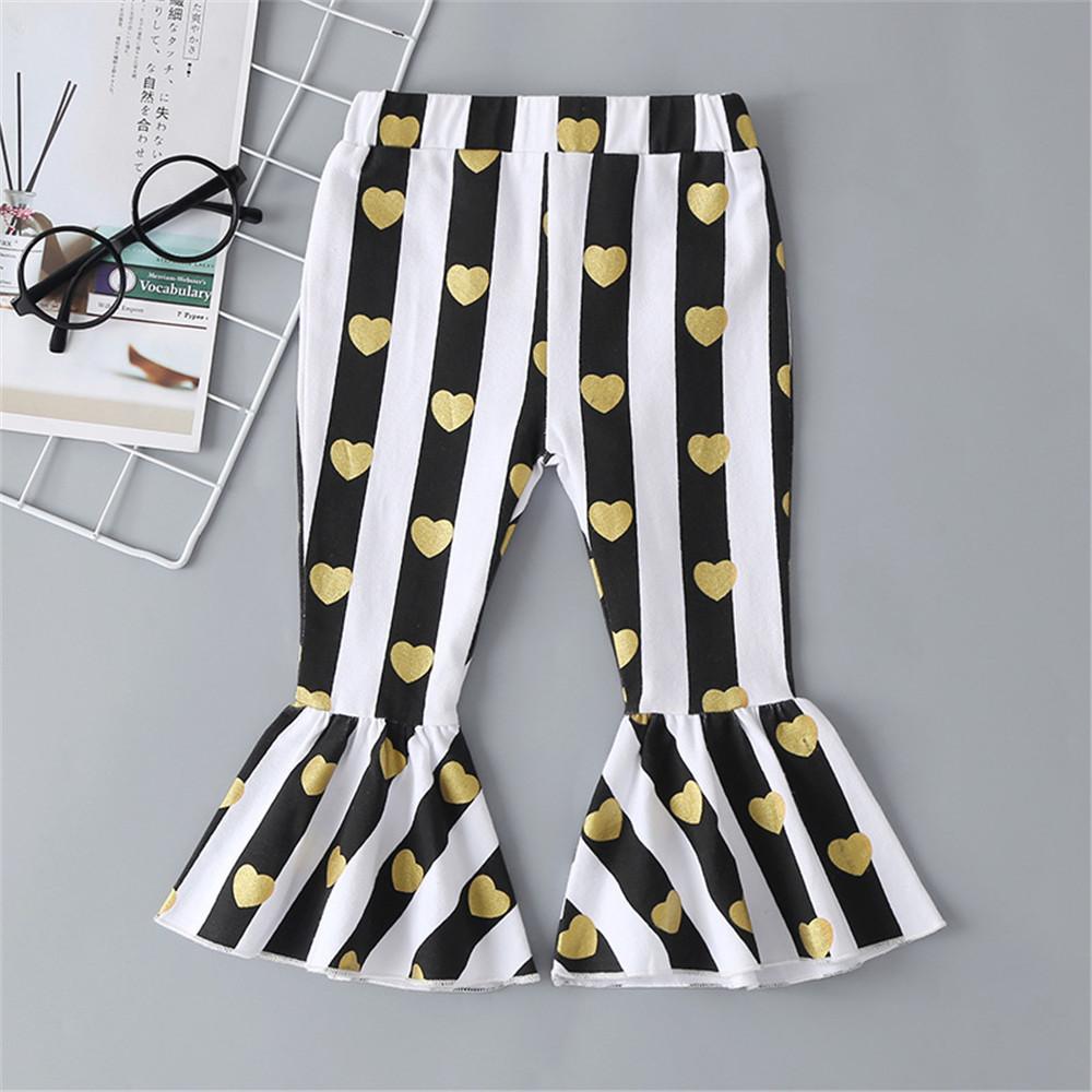 Baby Girls Striped Heart Flare Trousers