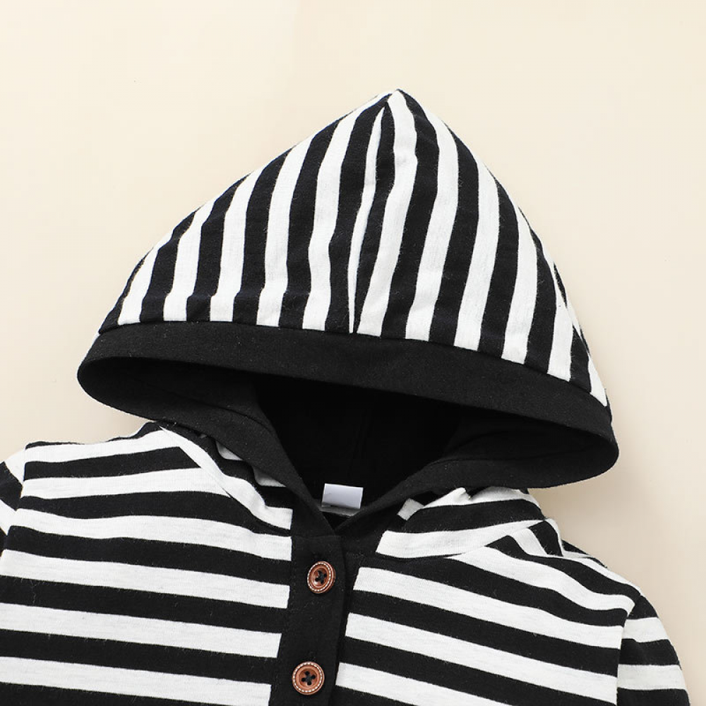 Boys Striped Hooded Long Sleeve Top & Pants wholesale boys clothing