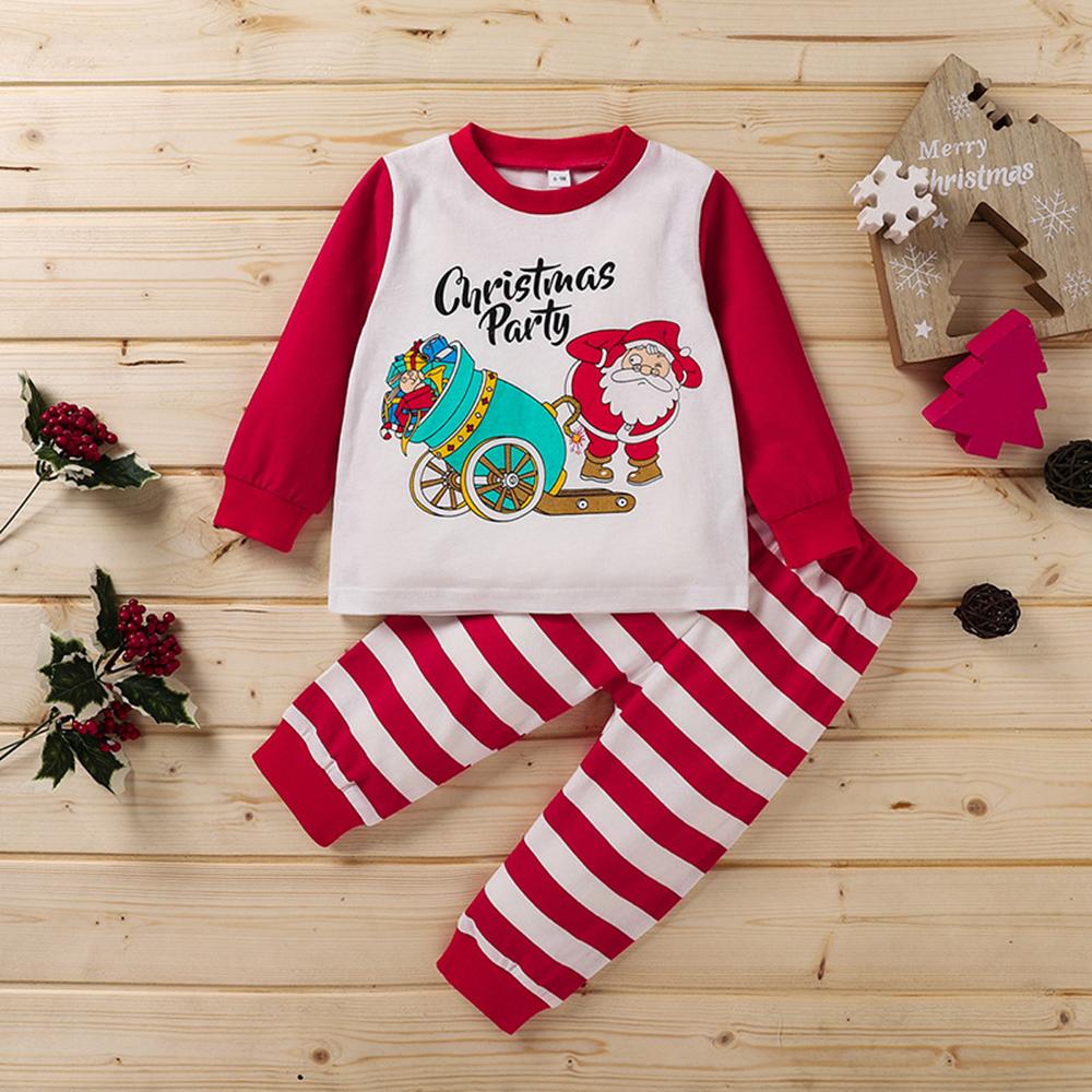 Baby Striped Letter Cartoon Printed Top & Pants baby clothing wholesale