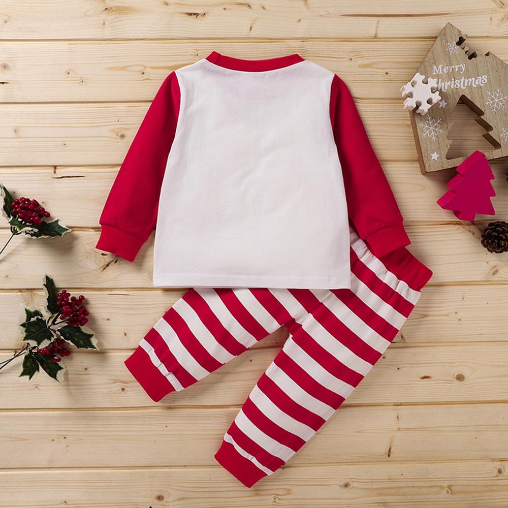 Baby Striped Letter Cartoon Printed Top & Pants baby clothing wholesale