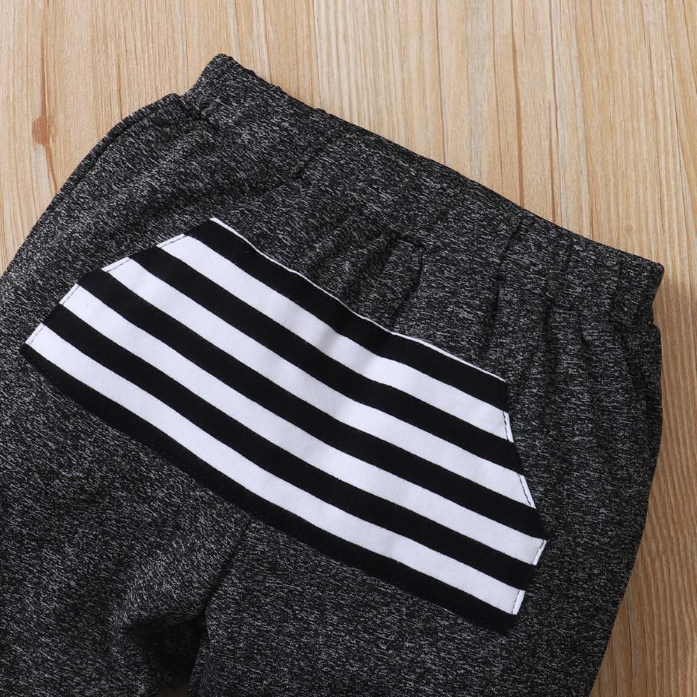 Boys Striped Letter Long Sleeve Hooded Top & Pants Childrens Wholesale Clothing
