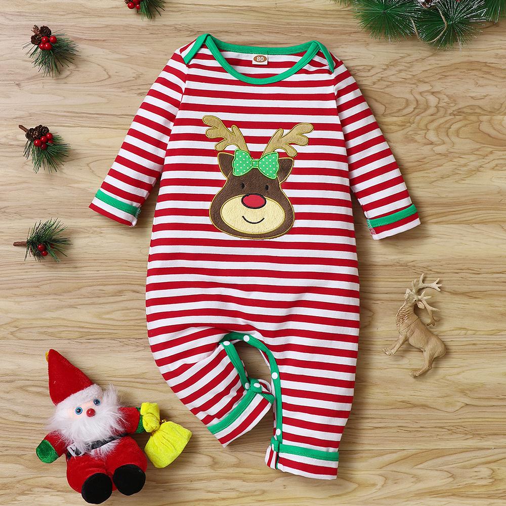 Baby Striped Long Sleeve Cartoon Romper Wholesale Baby Clothes