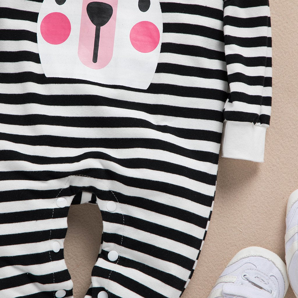 Baby Striped Long Sleeve Cartoon Romper wholesale baby clothes usa
