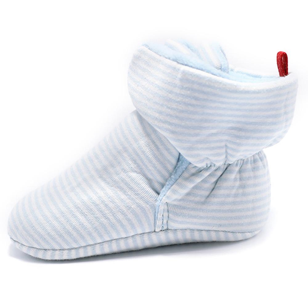 Baby Girls Striped Magic Tape Warm Boots